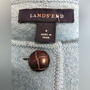 Vintage lands end blue wool button up sweater